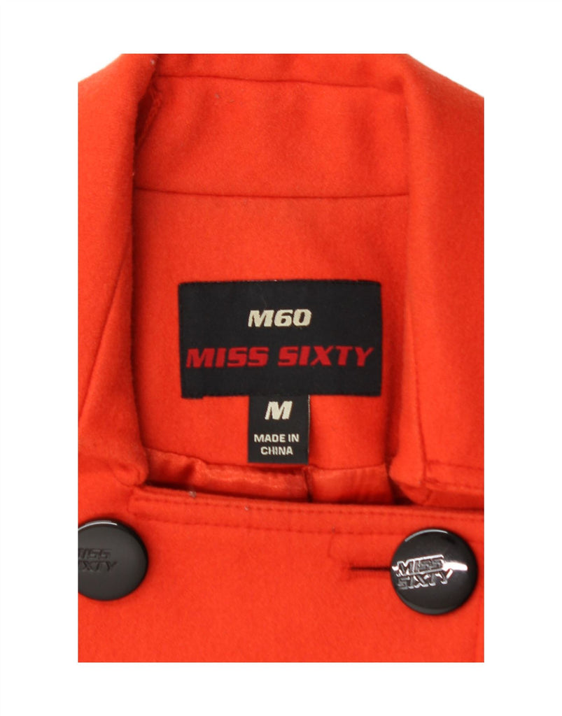 MISS SIXTY Womens Double Breasted Coat UK 14 Medium Orange Wool Vintage Miss Sixty and Second-Hand Miss Sixty from Messina Hembry 