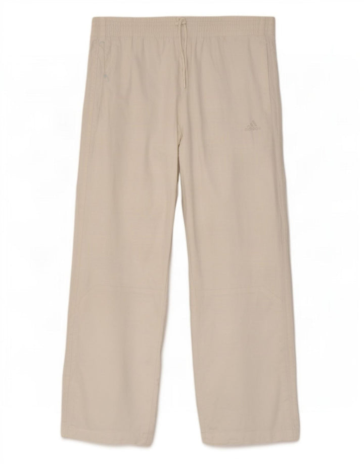 Adidas Mens Straight Casual Trousers Medium W32 L29 White Linen