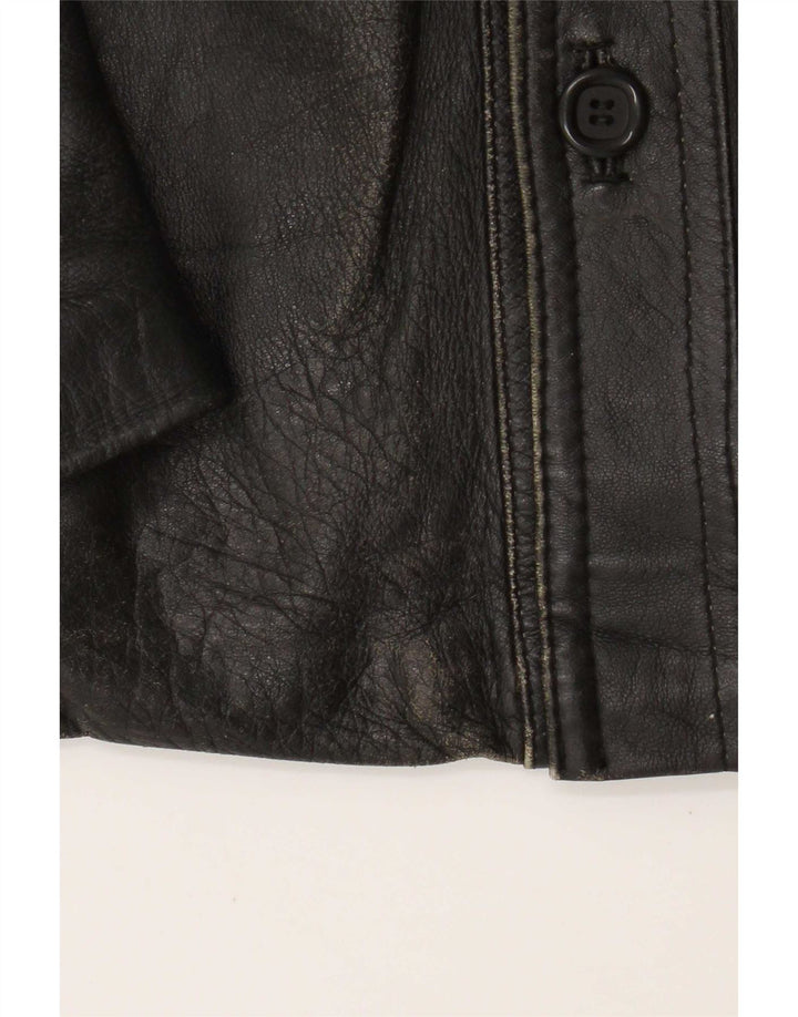 Vintage Mens Leather Jacket UK 36 Small Black