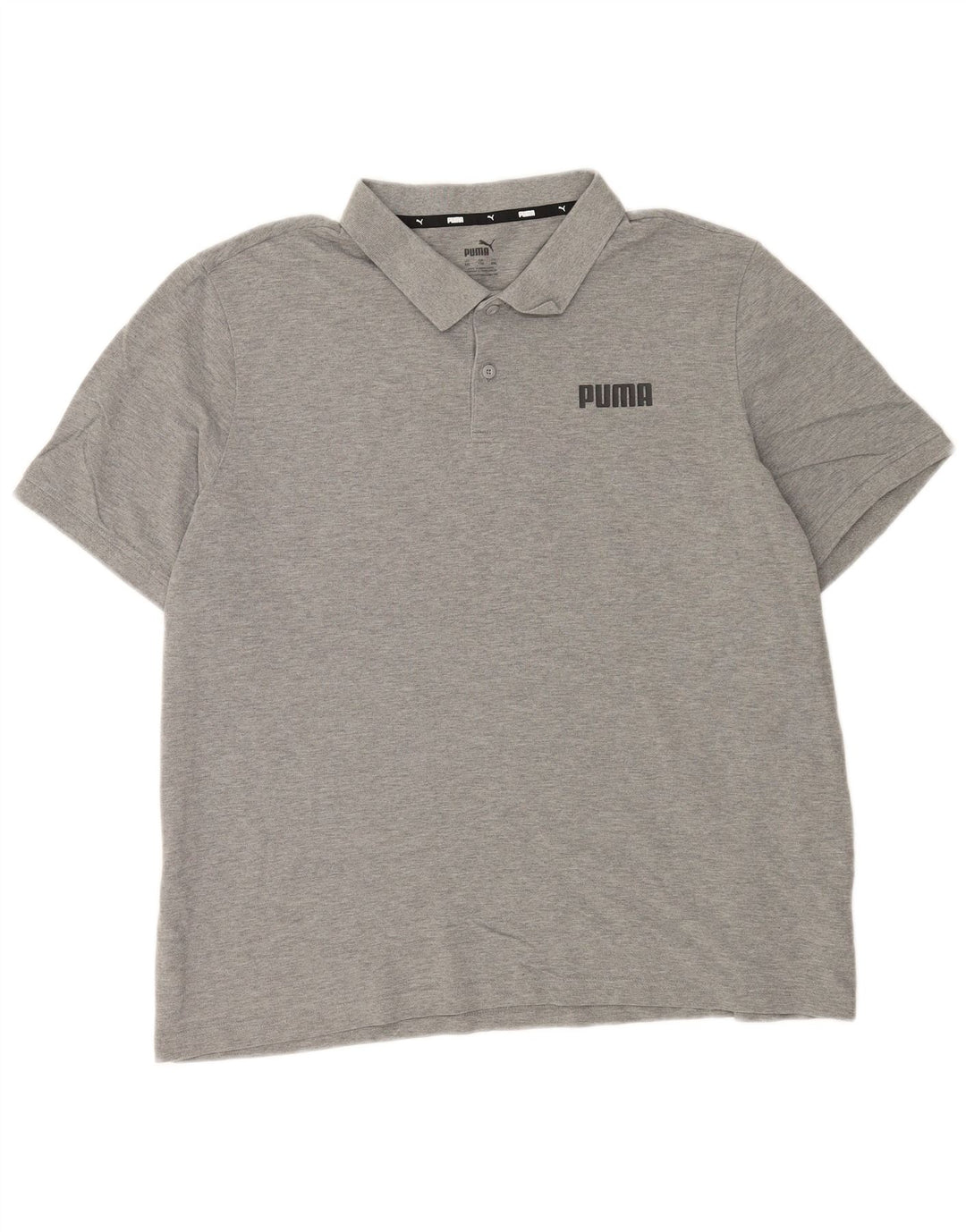 Puma Mens Polo Shirt 2XL Grey Flecked Cotton