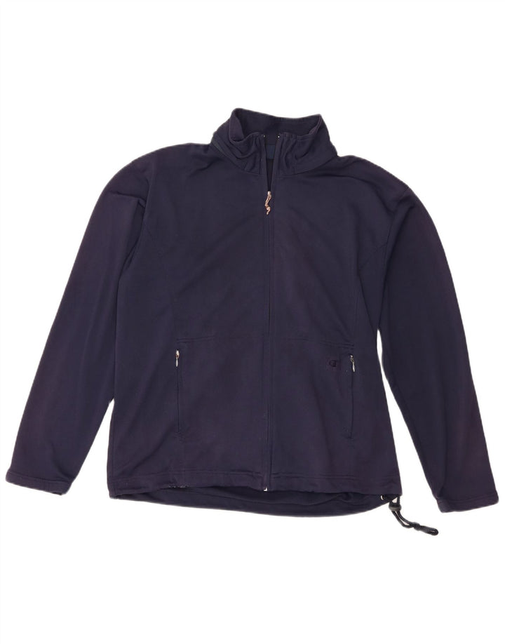 Champion Mens Tracksuit Top Jacket Large Navy Blue Polyester