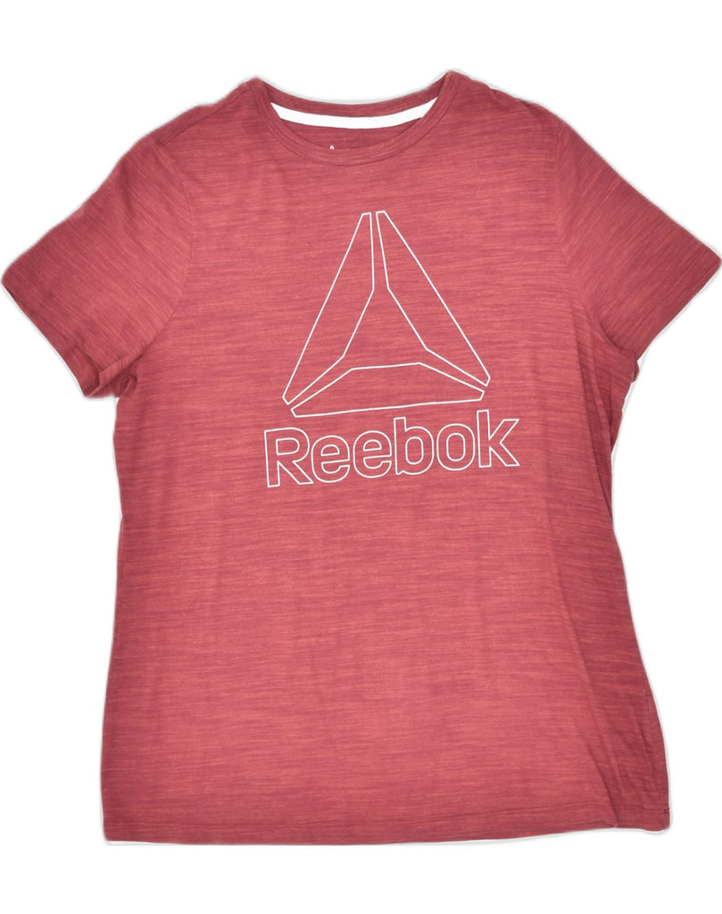 REEBOK Womens Graphic T-Shirt Top UK 18 XL Red Cotton | Vintage | Thrift | Second-Hand | Used Clothing | Messina Hembry 