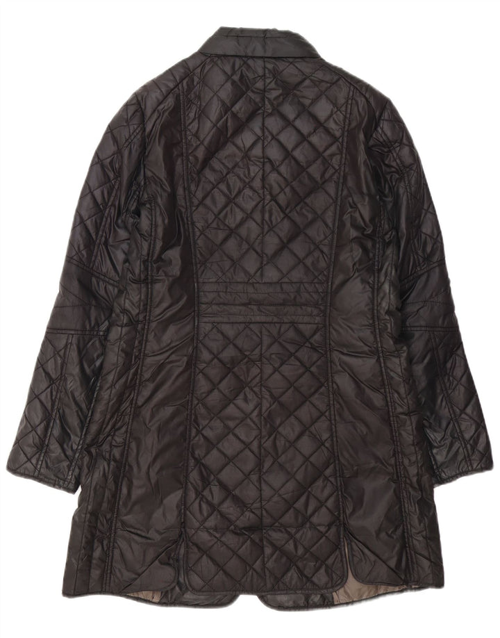 Zara Womens Quilted Padded Coat UK 16 Large Black Polyester