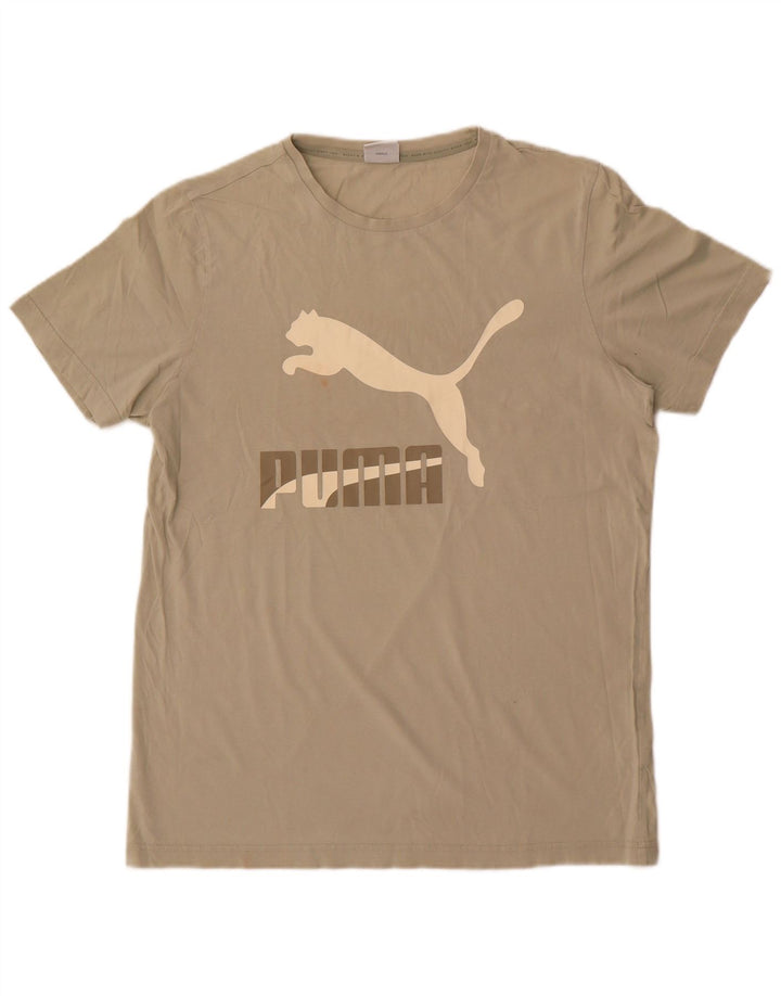 Puma Mens Graphic T-Shirt Top Medium Grey Cotton