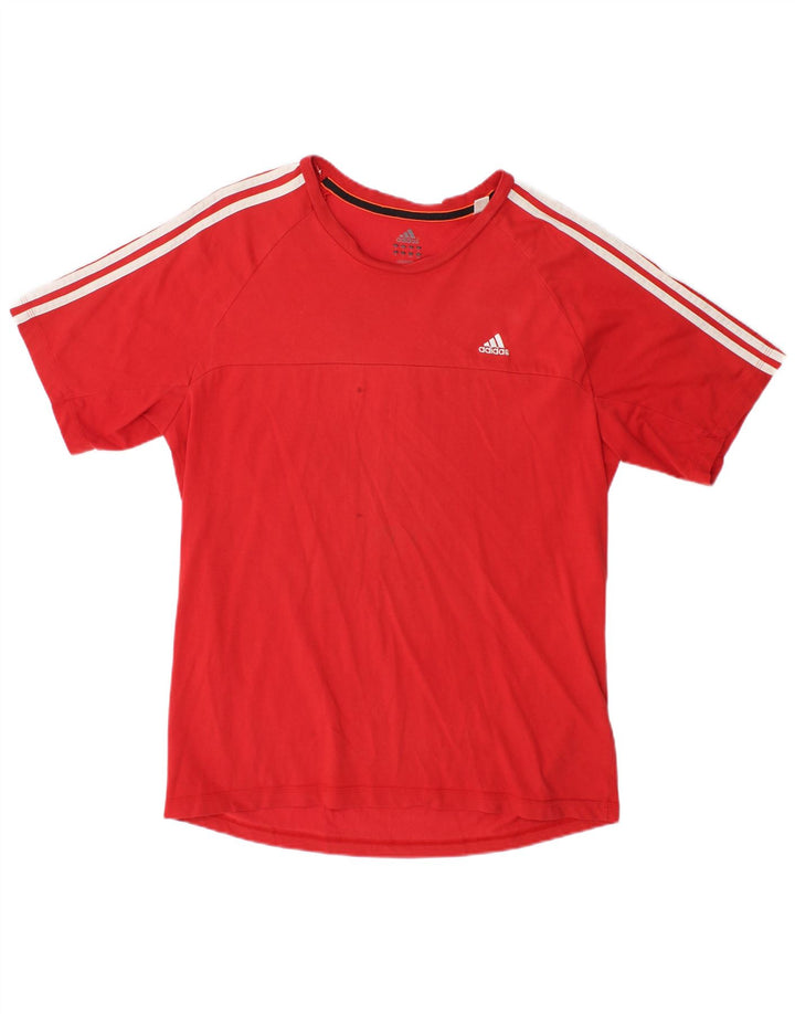 Adidas Mens Climalite T-Shirt Top Large Red Cotton