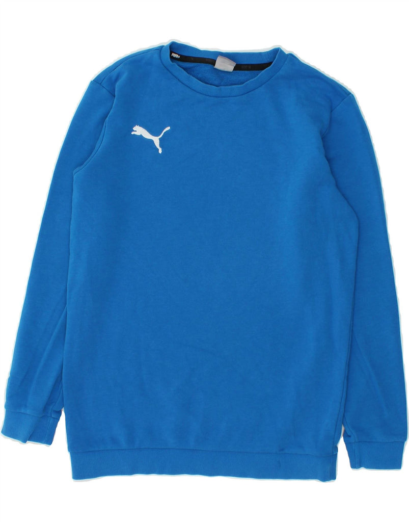 PUMA Boys Graphic Sweatshirt Jumper 13-14 Years Blue | Vintage Puma | Thrift | Second-Hand Puma | Used Clothing | Messina Hembry 