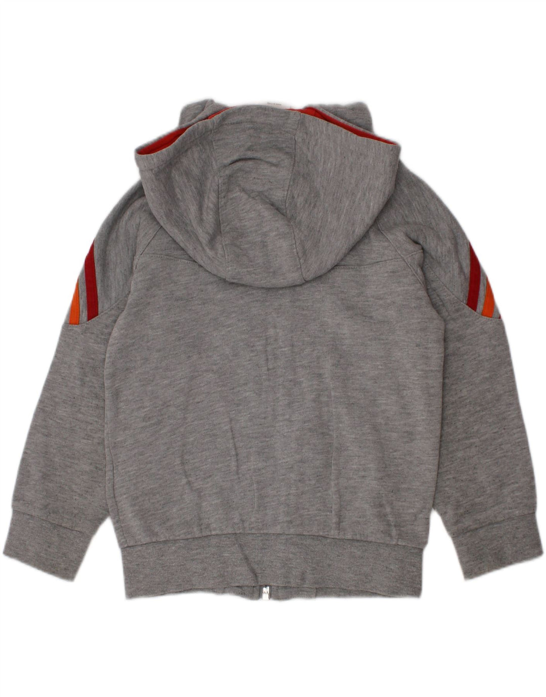 Adidas Boys Zip Hoodie Sweater 3-4 Years Grey Cotton