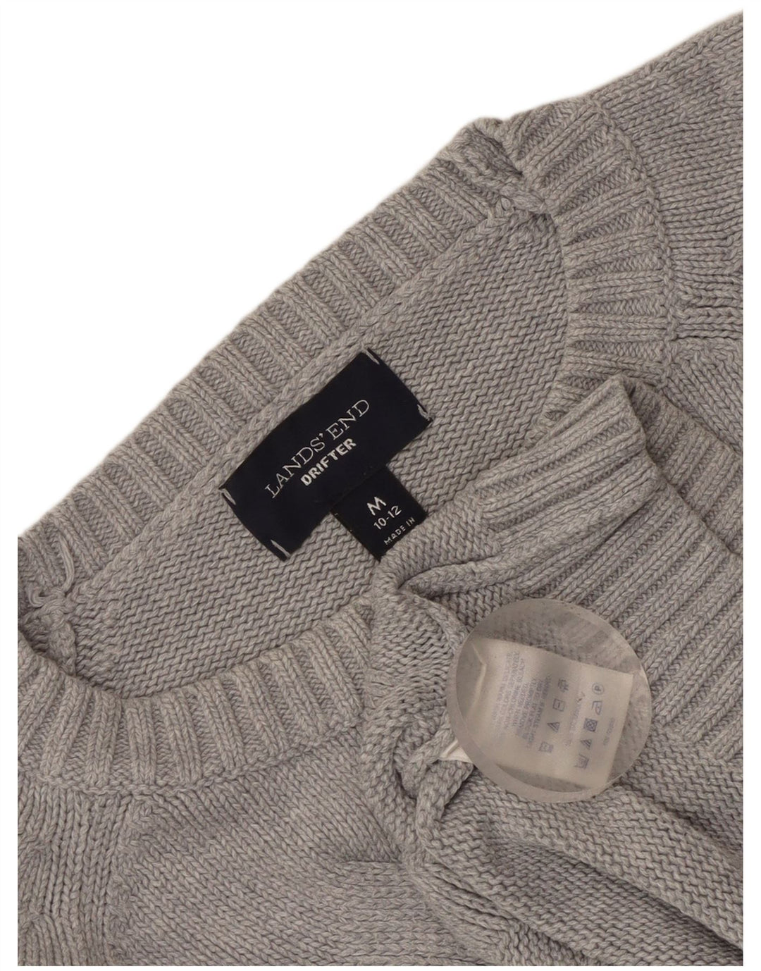 Lands End Womens Drifter Boat Neck Jumper Sweater UK 10/12 Medium Grey