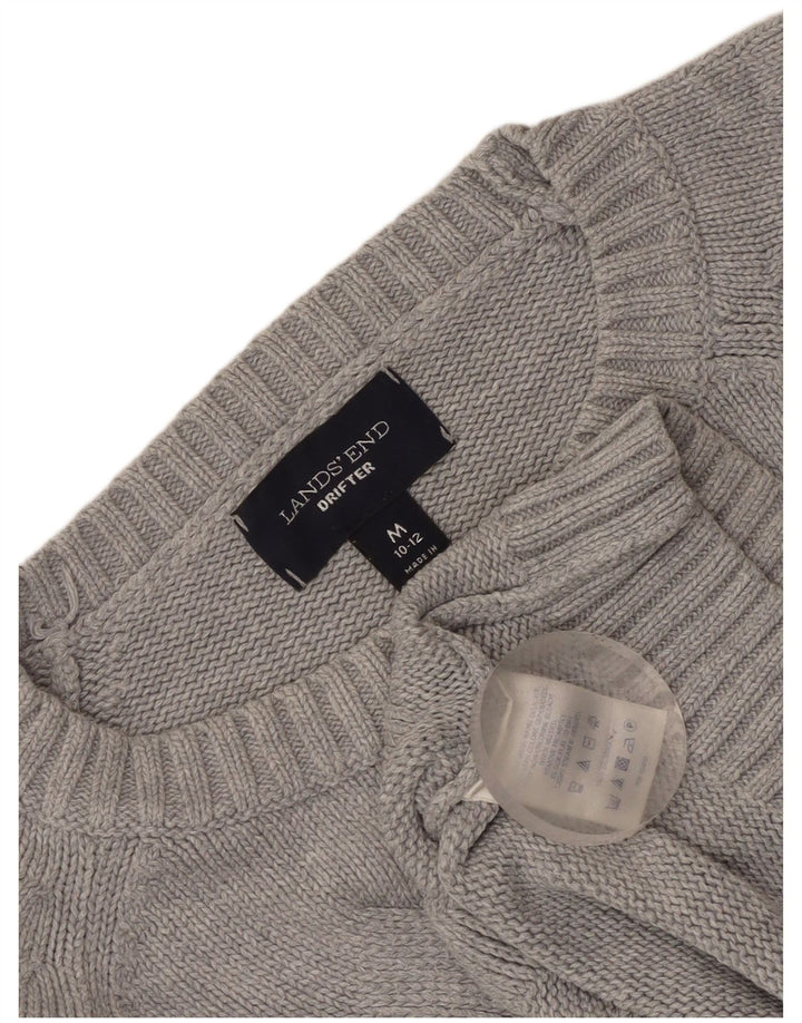 Lands End Womens Drifter Boat Neck Jumper Sweater UK 10/12 Medium Grey