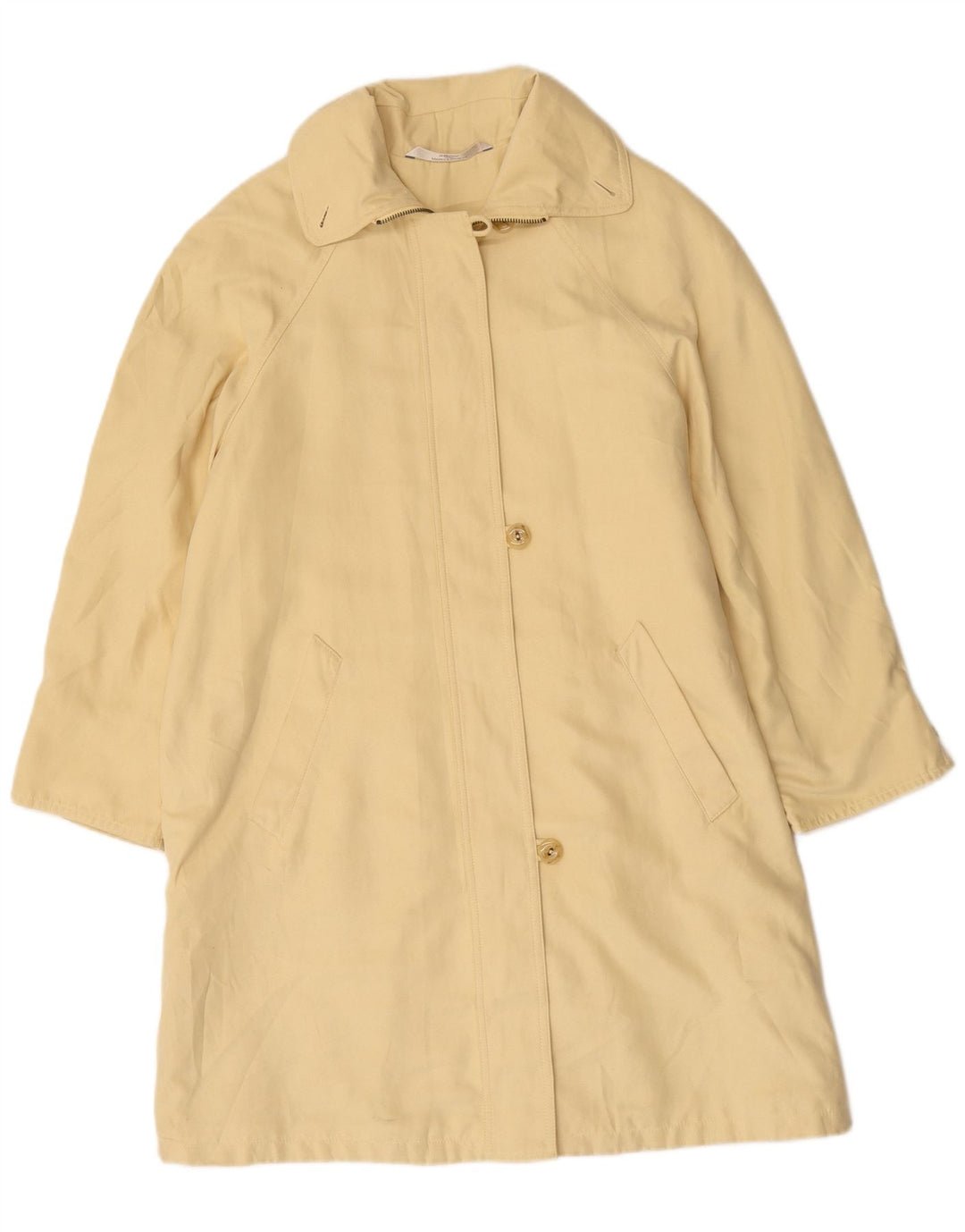 Marks & Spencer Womens Oversized Overcoat UK 10 Small Yellow Polyester