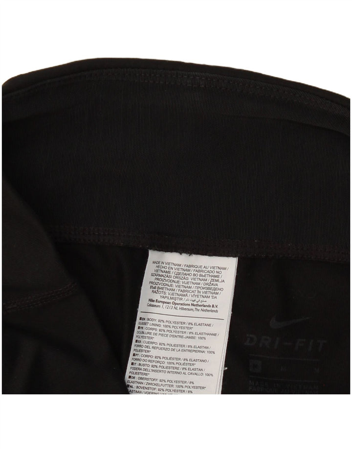 NIKE Womens Graphic Capri Leggings UK 12 Medium  Black Polyester