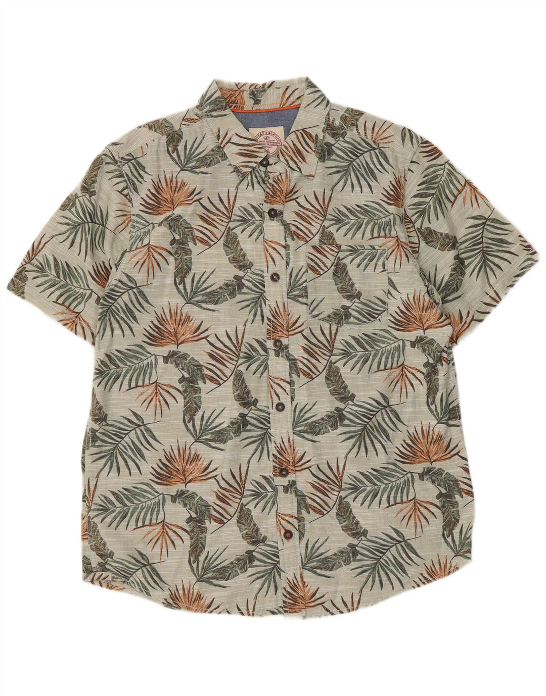 Fat Face Mens Short Sleeve Shirt Medium Grey Floral Cotton