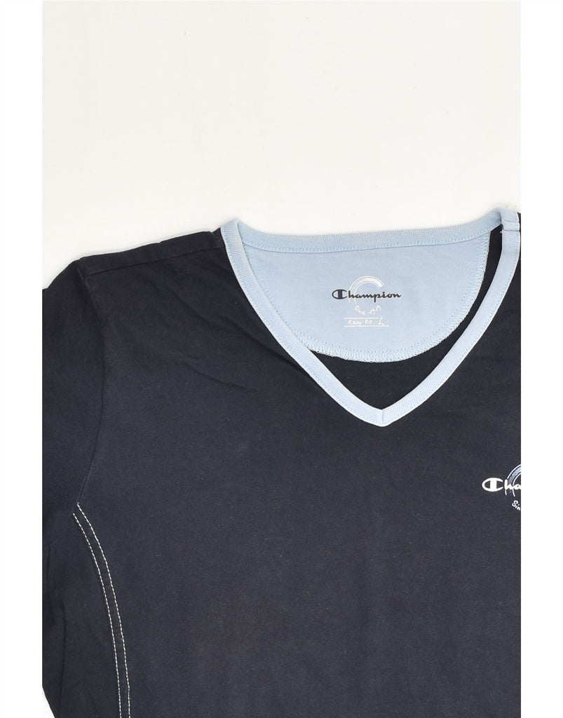 CHAMPION Boys T-Shirt Top 13-14 Years Large Navy Blue Cotton | Vintage Champion | Thrift | Second-Hand Champion | Used Clothing | Messina Hembry 