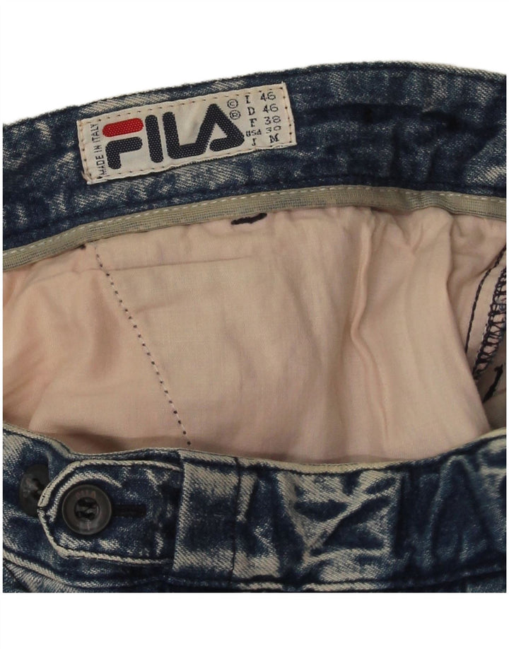 Fila Womens High Waist Denim Shorts IT 46 Large W30  Blue