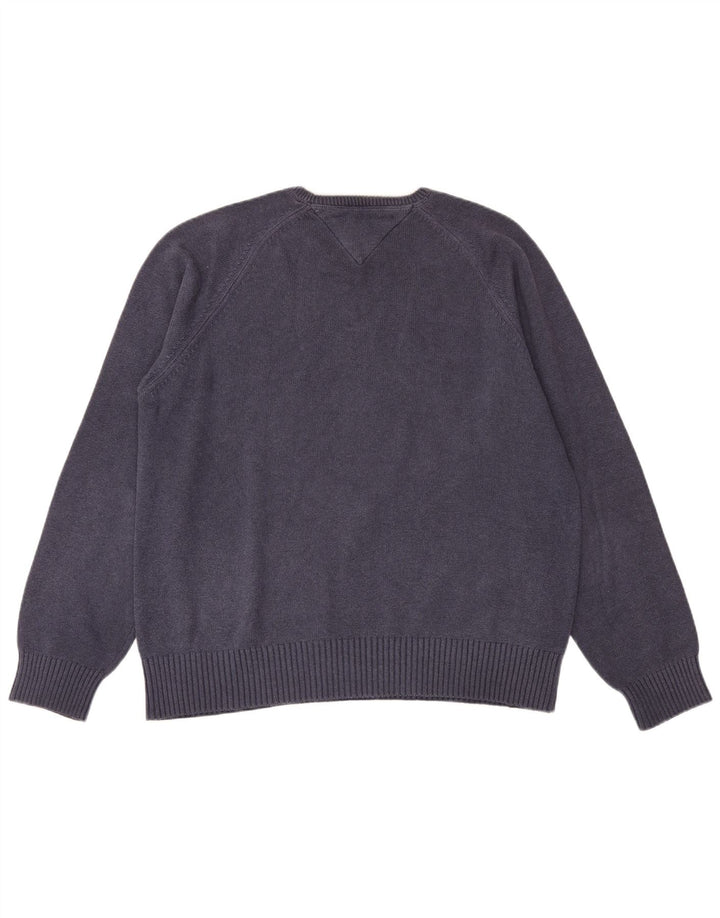 Tommy Hilfiger Mens Crew Neck Jumper Sweater Large Navy Blue Classic