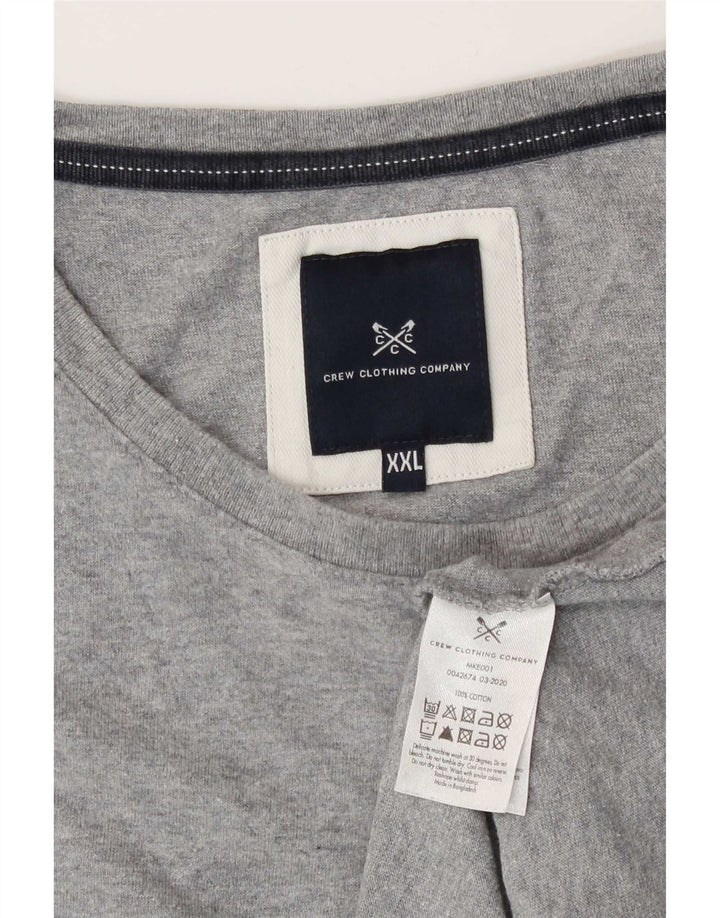 Crew Clothing Mens T-Shirt Top 2XL Grey Cotton