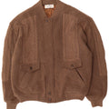 UMBERTO VALLATI Mens Knit Bomber Jacket IT 52 XL Brown Geometric