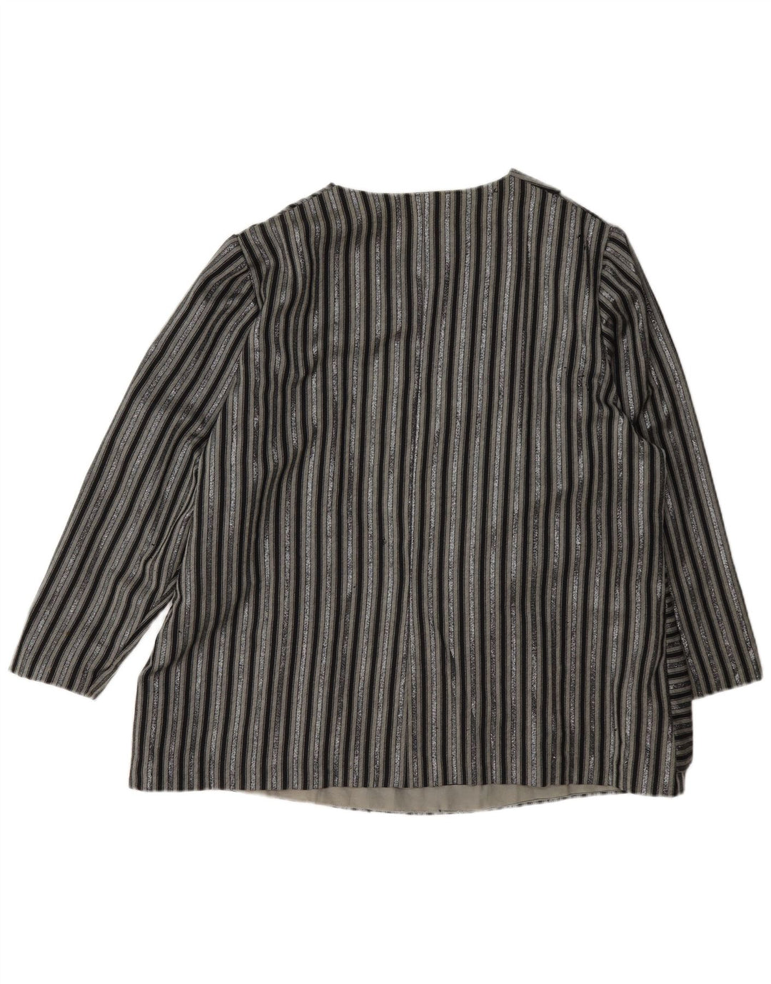 Vintage Womens 1 Button Blazer Jacket UK 14 Large Black Striped