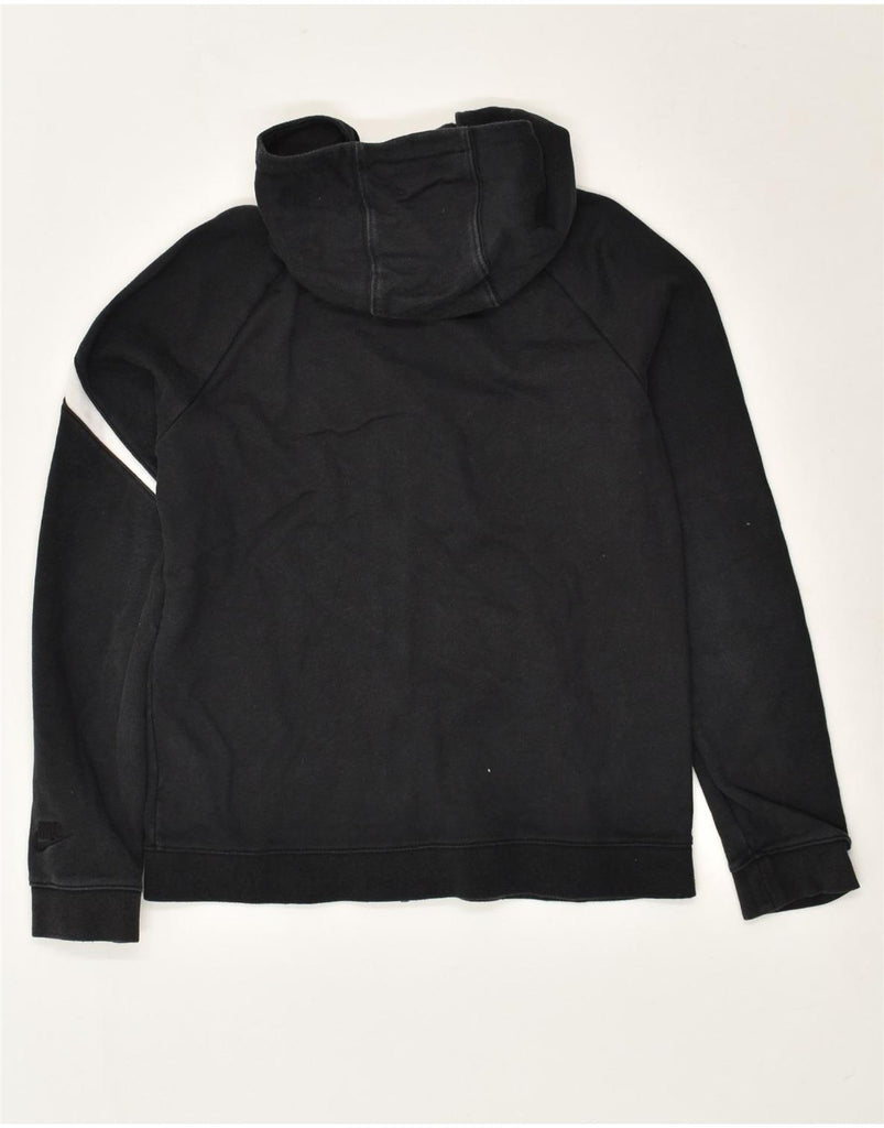 NIKE Boys Graphic Zip Hoodie Sweater 13-14 Years XL Black Cotton | Vintage Nike | Thrift | Second-Hand Nike | Used Clothing | Messina Hembry 