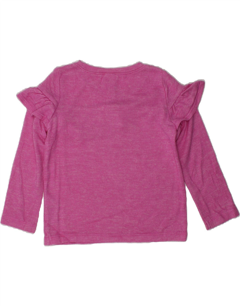 OSH KOSH Baby Girls Ruffle Front Top Long Sleeve 18-24 Months Pink Cotton | Vintage Osh Kosh | Thrift | Second-Hand Osh Kosh | Used Clothing | Messina Hembry 