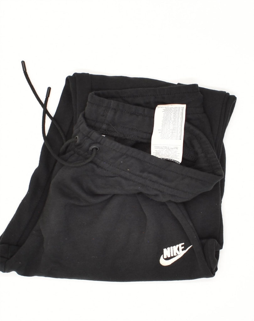 NIKE Womens Tracksuit Trousers Joggers UK 14 Medium Black Cotton | Vintage Nike | Thrift | Second-Hand Nike | Used Clothing | Messina Hembry 