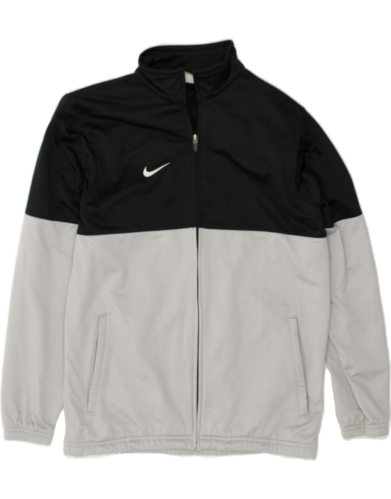 NIKE Boys Tracksuit Top Jacket 13-14 Years XL Grey Colourblock Polyester | Vintage Nike | Thrift | Second-Hand Nike | Used Clothing | Messina Hembry 