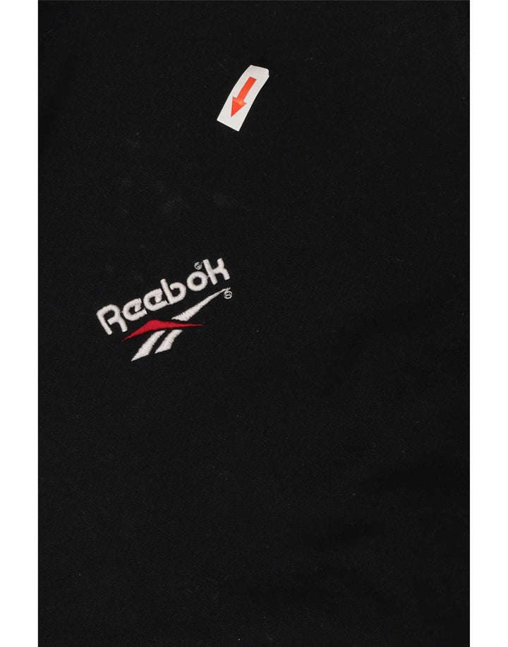 Reebok Mens Hooded Fleece Jacket UK 40 Large Black Polyester