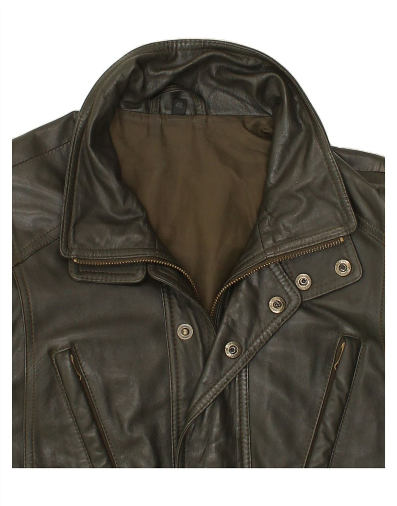 MADDOX Mens Leather Jacket IT 48 Medium Brown Leather | Vintage Maddox | Thrift | Second-Hand Maddox | Used Clothing | Messina Hembry 