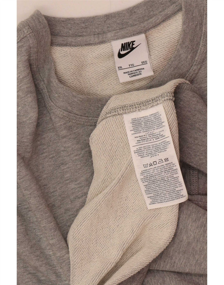 Nike Mens Sweatshirt Jumper 2XL Grey Cotton