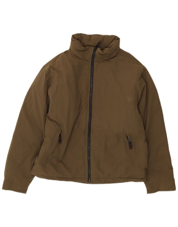 Eddie Bauer Mens Padded Jacket UK 42 XL Khaki Nylon