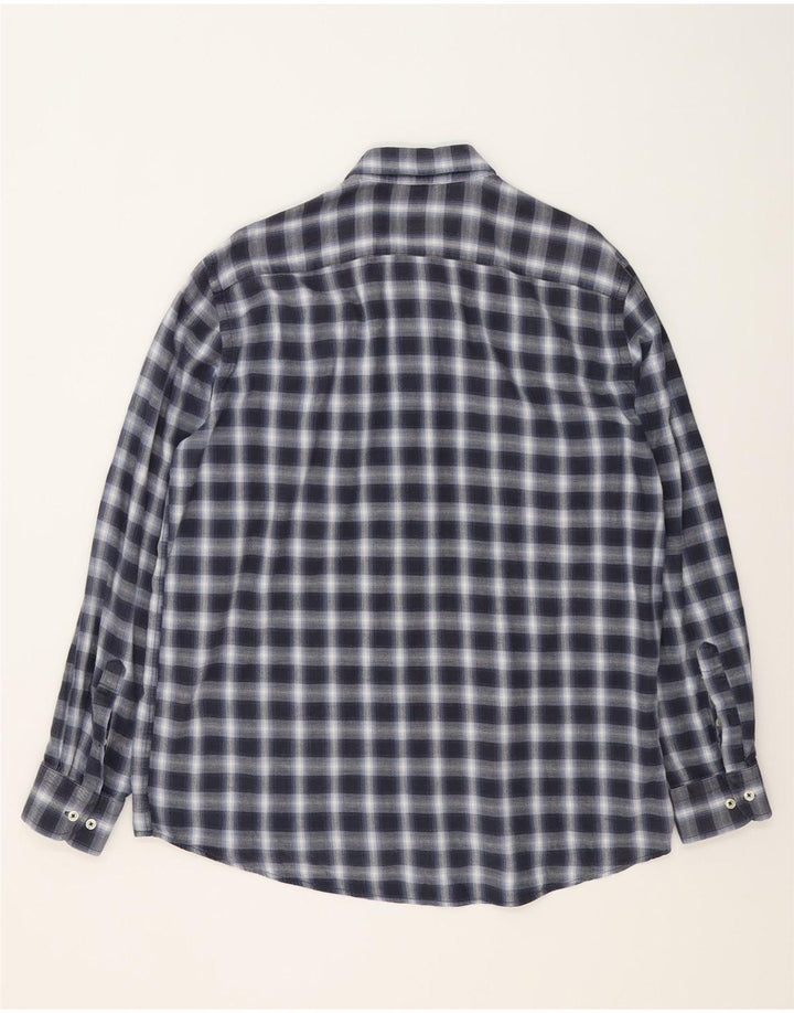 CARRERA Mens Regular Fit Flannel Shirt 2XL Navy Blue Check