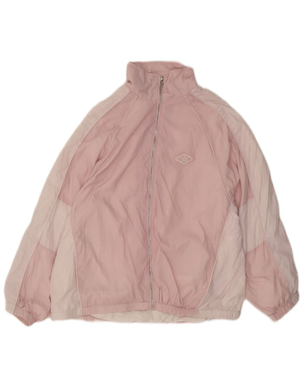 FB Sister Womens Graphic Oversized Rain Jacket UK 10 Small Pink Colourblock