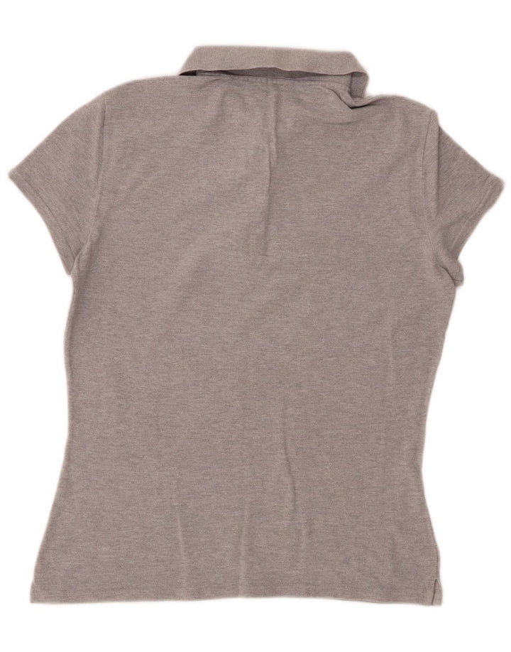 Benetton Womens Polo Shirt UK 12 Medium Grey