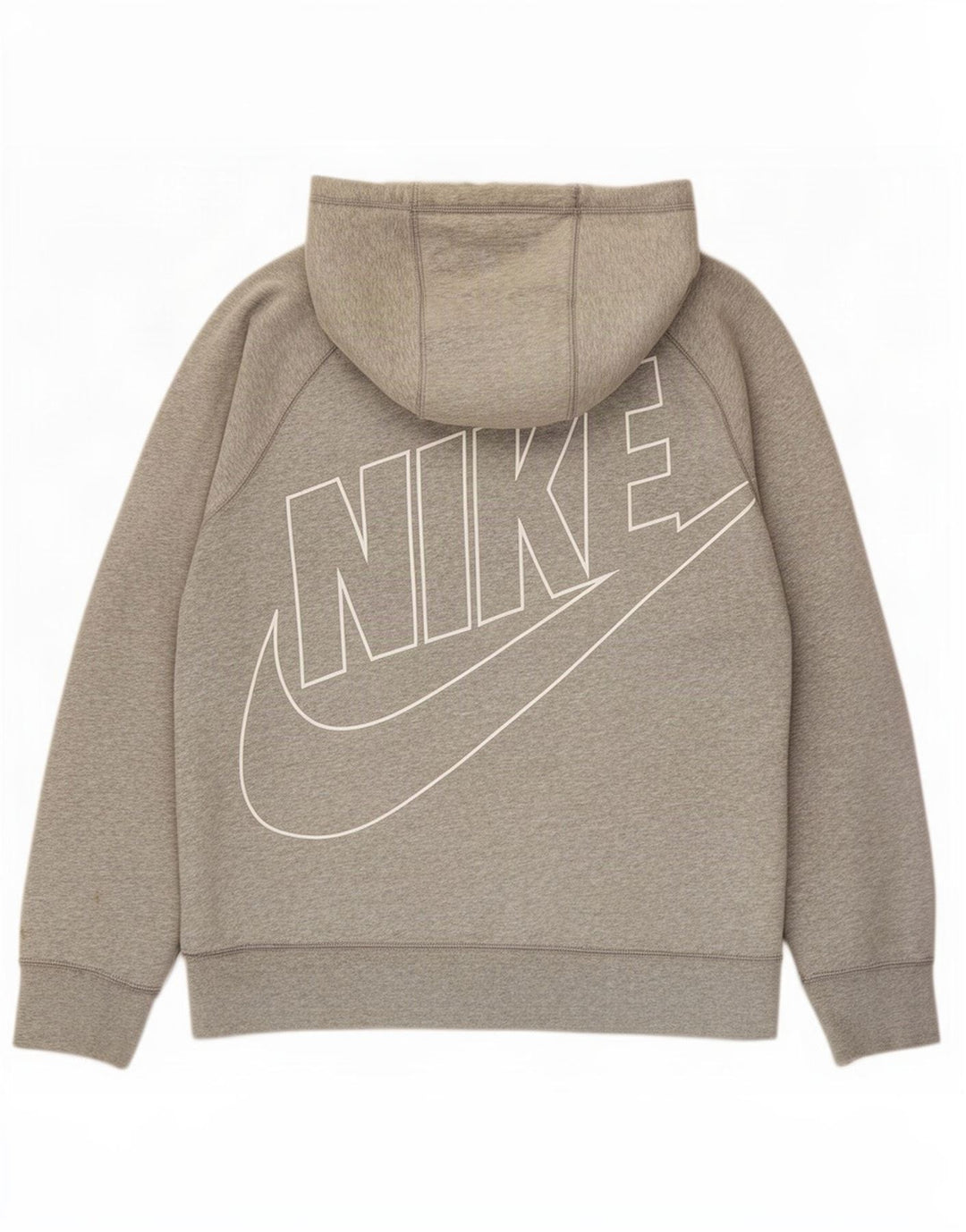 Nike Mens Graphic Zip Hoodie Sweater Large Grey Cotton