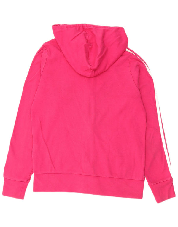 Adidas Womens Zip Hoodie Sweater UK 16 Large Pink Cotton