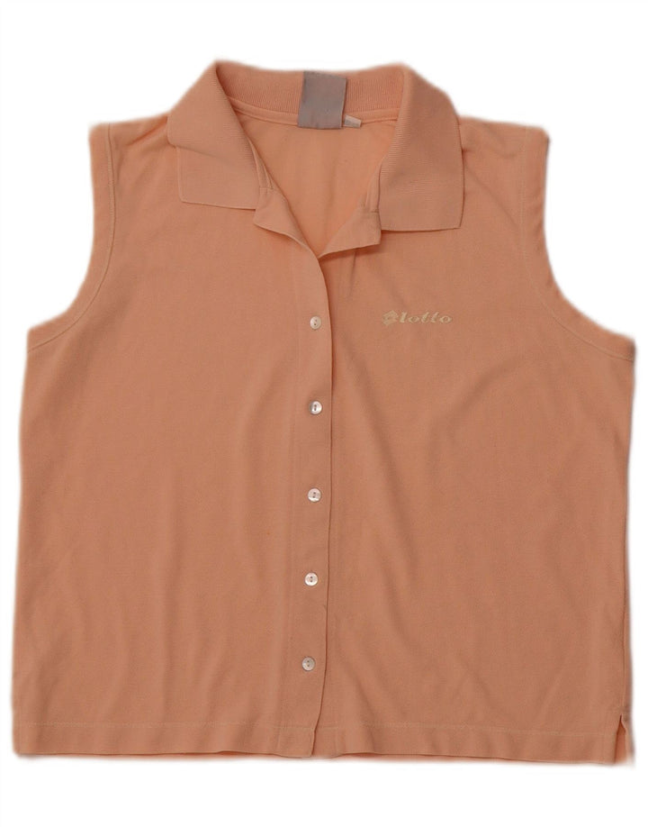 LOTTO Womens Crop Sleeveless Shirt Blouse UK 14 Large Orange