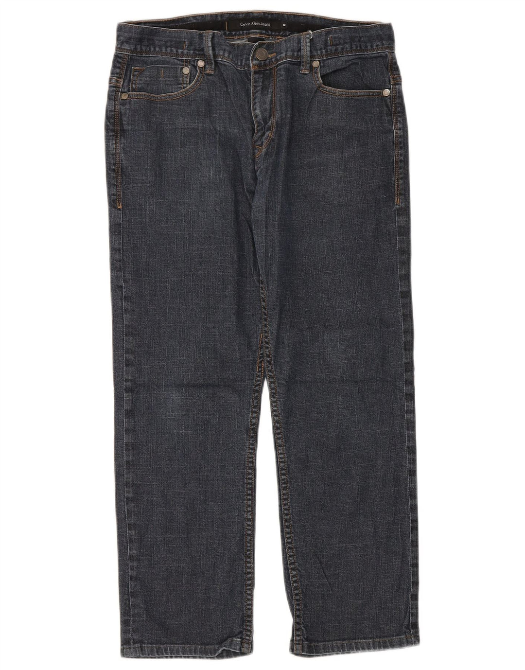 Calvin Klein Mens Straight Jeans W32 L26 Navy Blue Cotton