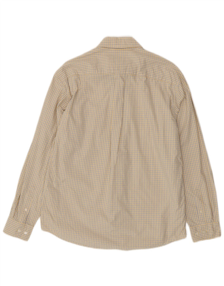 Eddie Bauer Mens Shirt Medium Yellow Check Cotton