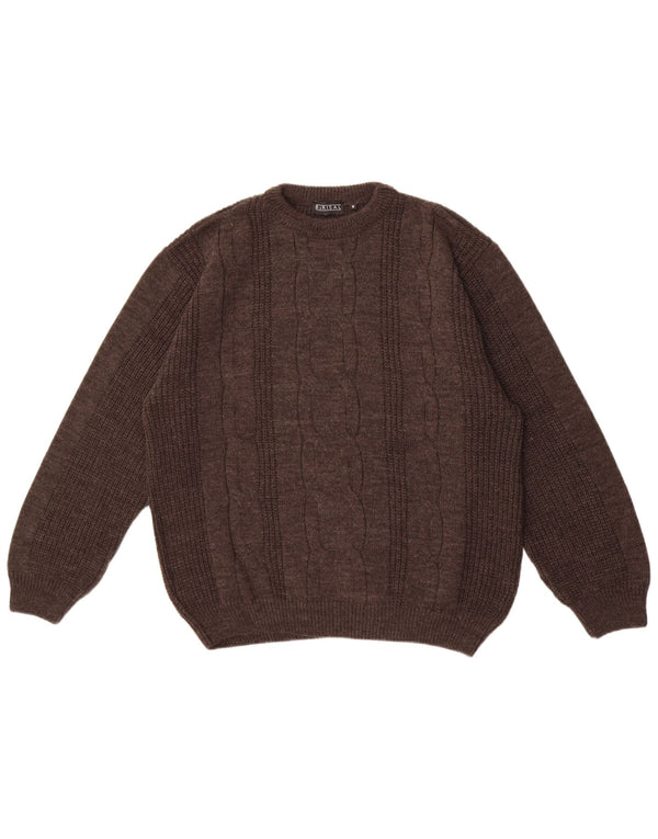 Barisal Mens Loose Fit Crew Neck Jumper Sweater Medium Grey Polyacrylic