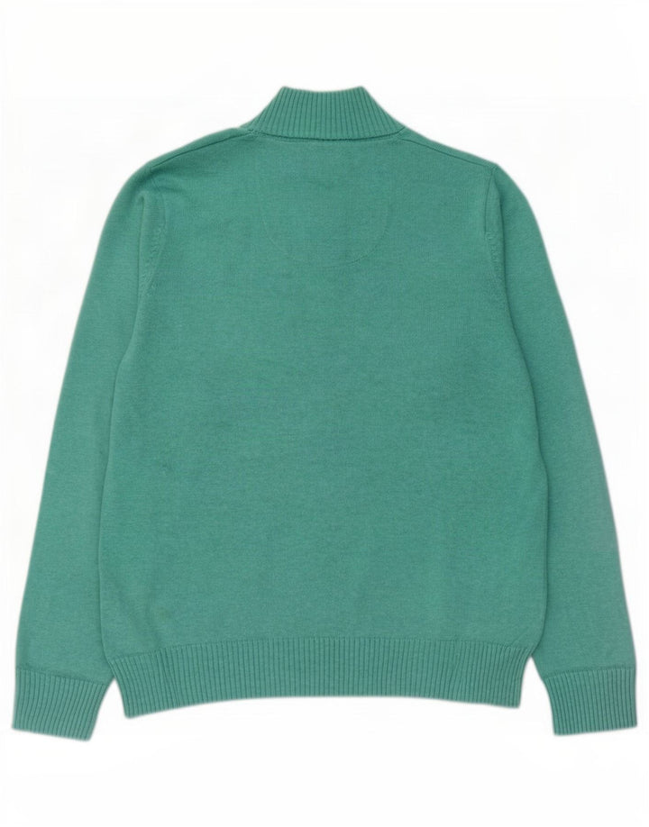 Marks & Spencer Mens Regular Fit Zip Neck Jumper Sweater Medium Green