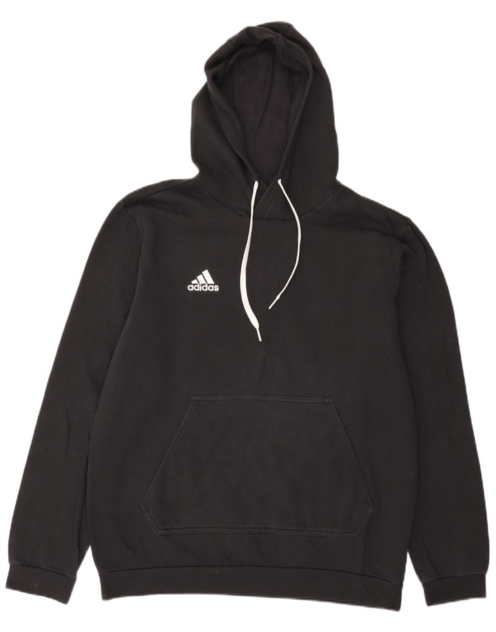 Adidas Mens Hoodie Jumper Large Black Cotton