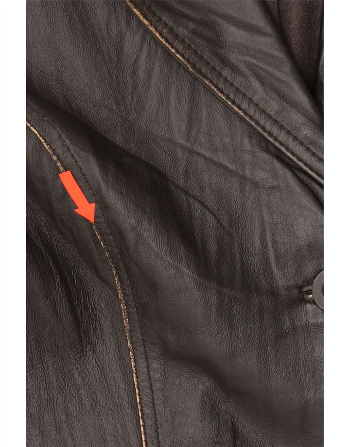 JENSEN Womens Leather Jacket IT 44 Medium Brown Leather Vintage Jensen and Second-Hand Jensen from Messina Hembry 