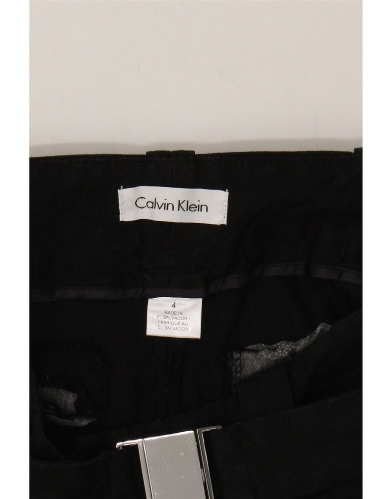 CALVIN KLEIN Womens Bootcut Casual Trousers US 4 Small W30 L31 Black Linen Vintage Calvin Klein and Second-Hand Calvin Klein from Messina Hembry 