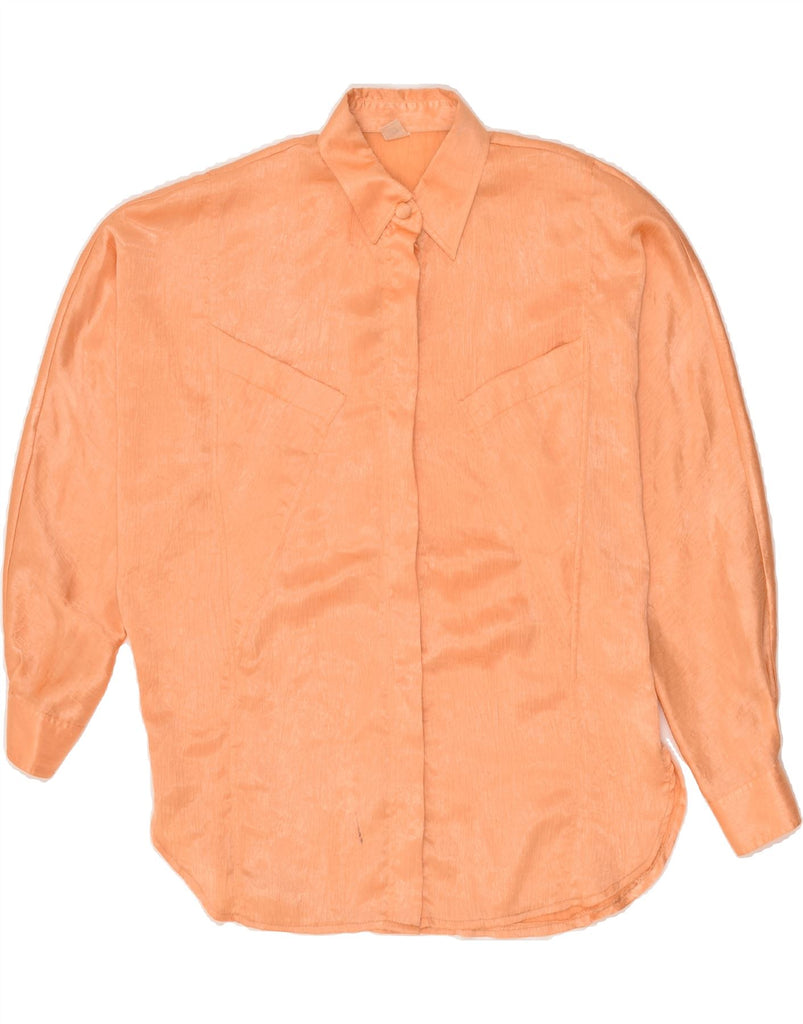 TRU Womens Longline Oversized Shirt Blouse EU 38 Medium Orange Polyester Vintage Tru and Second-Hand Tru from Messina Hembry 