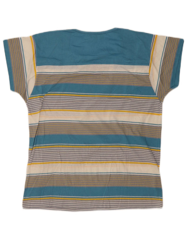 Cagi Womens Oversized T-Shirt Top UK 14 Medium Multicoloured Striped Cotton