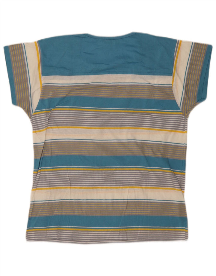 Cagi Womens Oversized T-Shirt Top UK 14 Medium Multicoloured Striped Cotton