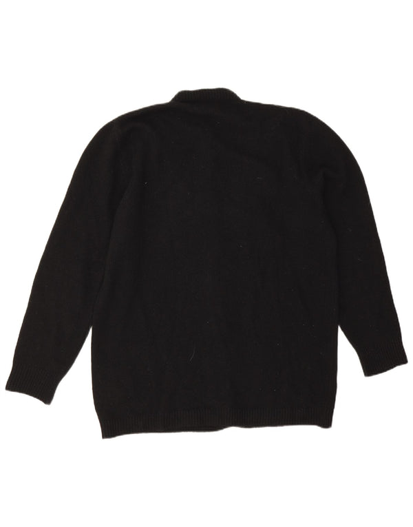 Blumarine Womens Cardigan Sweater UK 16 Large Black Floral Wool
