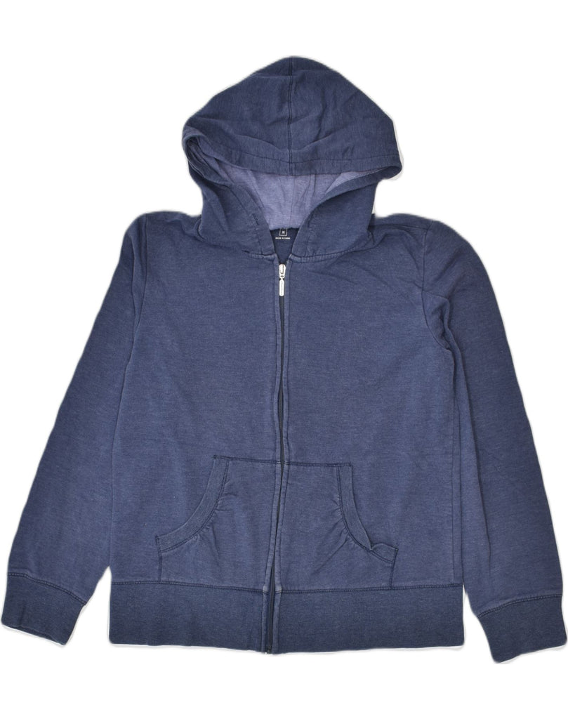 EDDIE BAUER Womens Zip Hoodie Sweater UK 12 Medium Navy Blue Cotton | Vintage | Thrift | Second-Hand | Used Clothing | Messina Hembry 