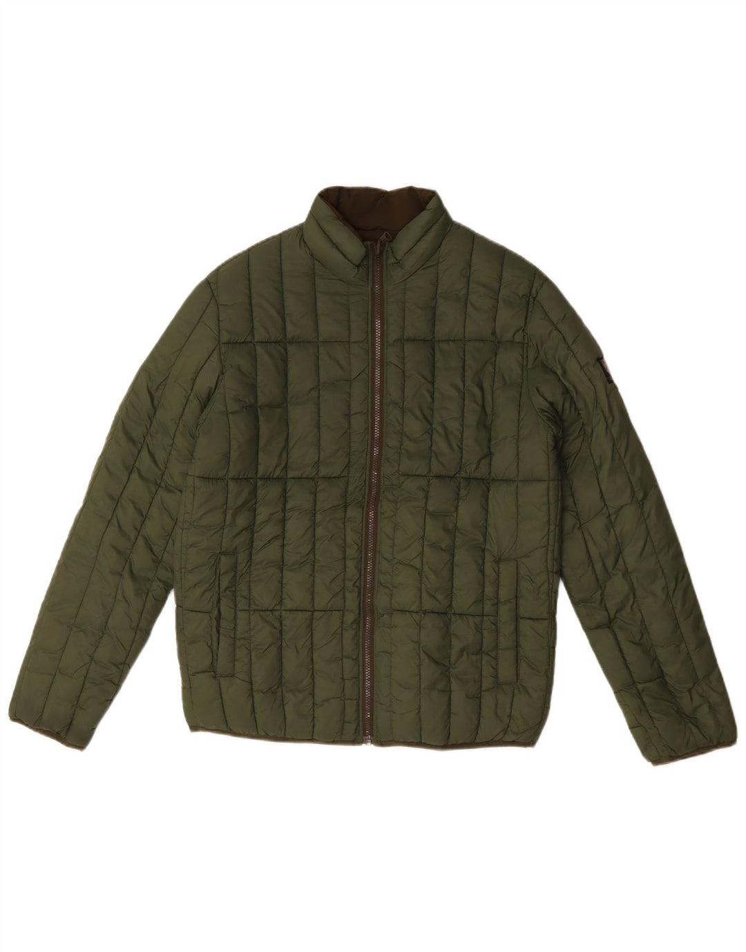 Jack & Jones Mens Reversible Padded Jacket UK 38 Medium Green Polyester