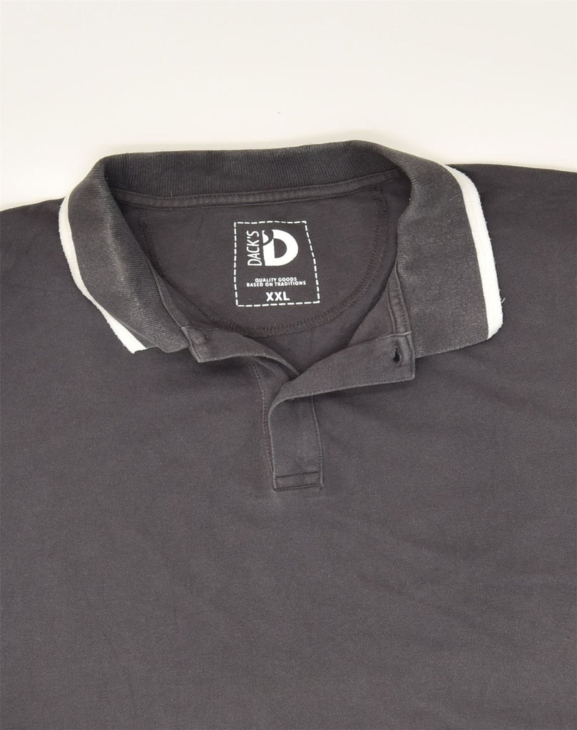 DACK'S Mens Polo Shirt 2XL Grey Cotton | Vintage Dack's | Thrift | Second-Hand Dack's | Used Clothing | Messina Hembry 